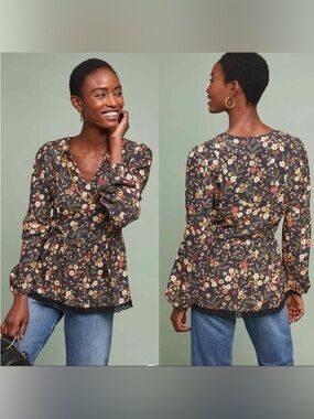 Farm Rio Floral Smocked‎ Waist Blouse